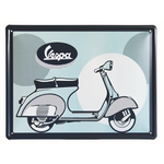 Lifestyle Sign, Metal Vespa Blue/Grey Rectangular