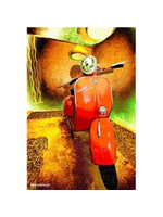Lifestyle Poster, 70's Orange Vespa Rally 48x65cm