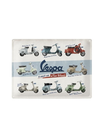 Lifestyle Sign, Metal Vespa Model Chart 30x40cm