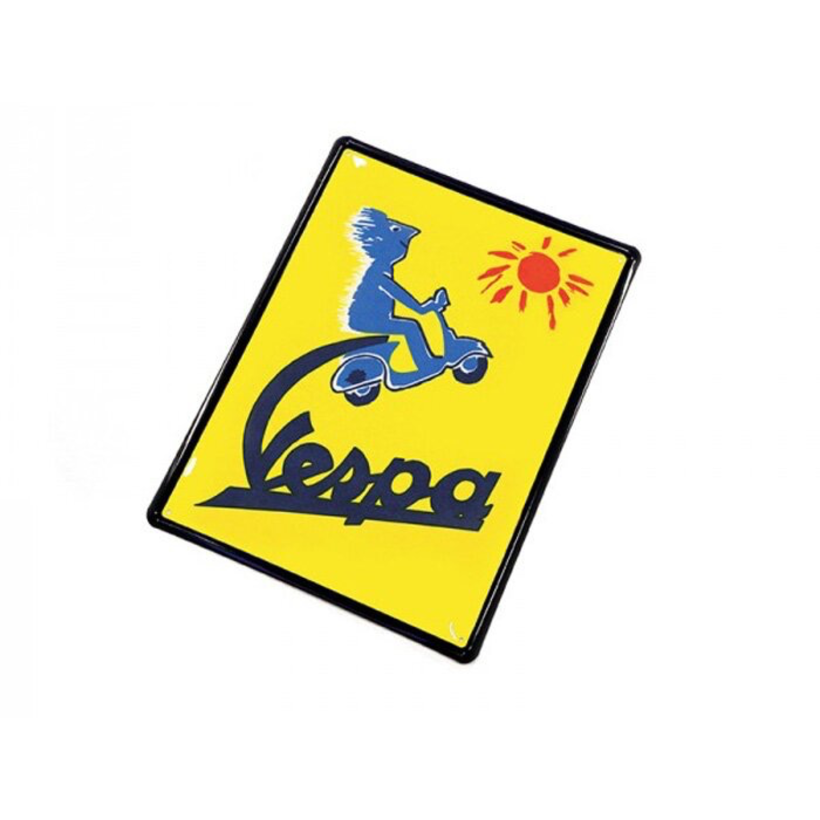 Lifestyle Sign, Metal Vespa Yellow Sun