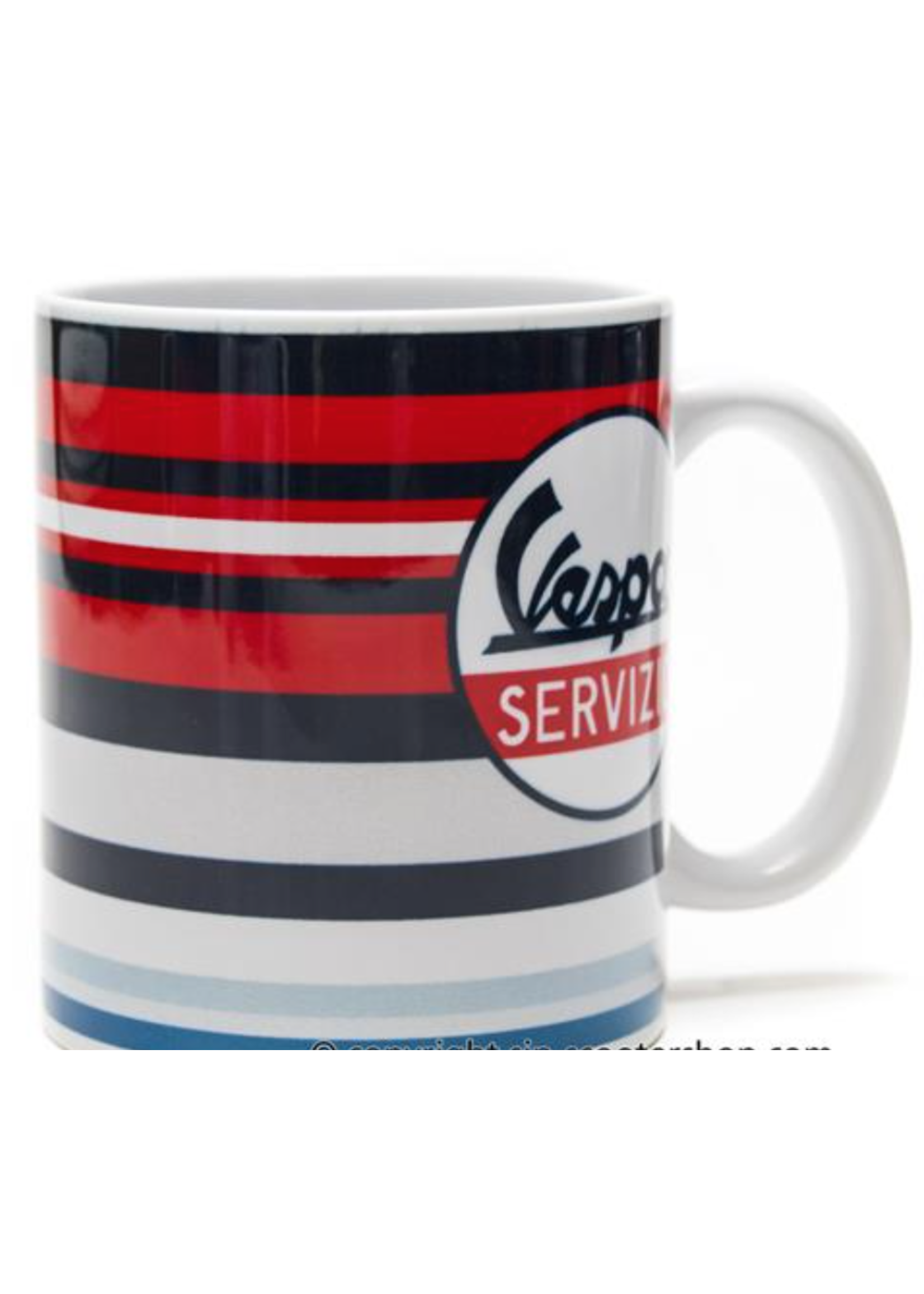 Lifestyle Mug, “Vespa Servizio” Multi Coloured Striped