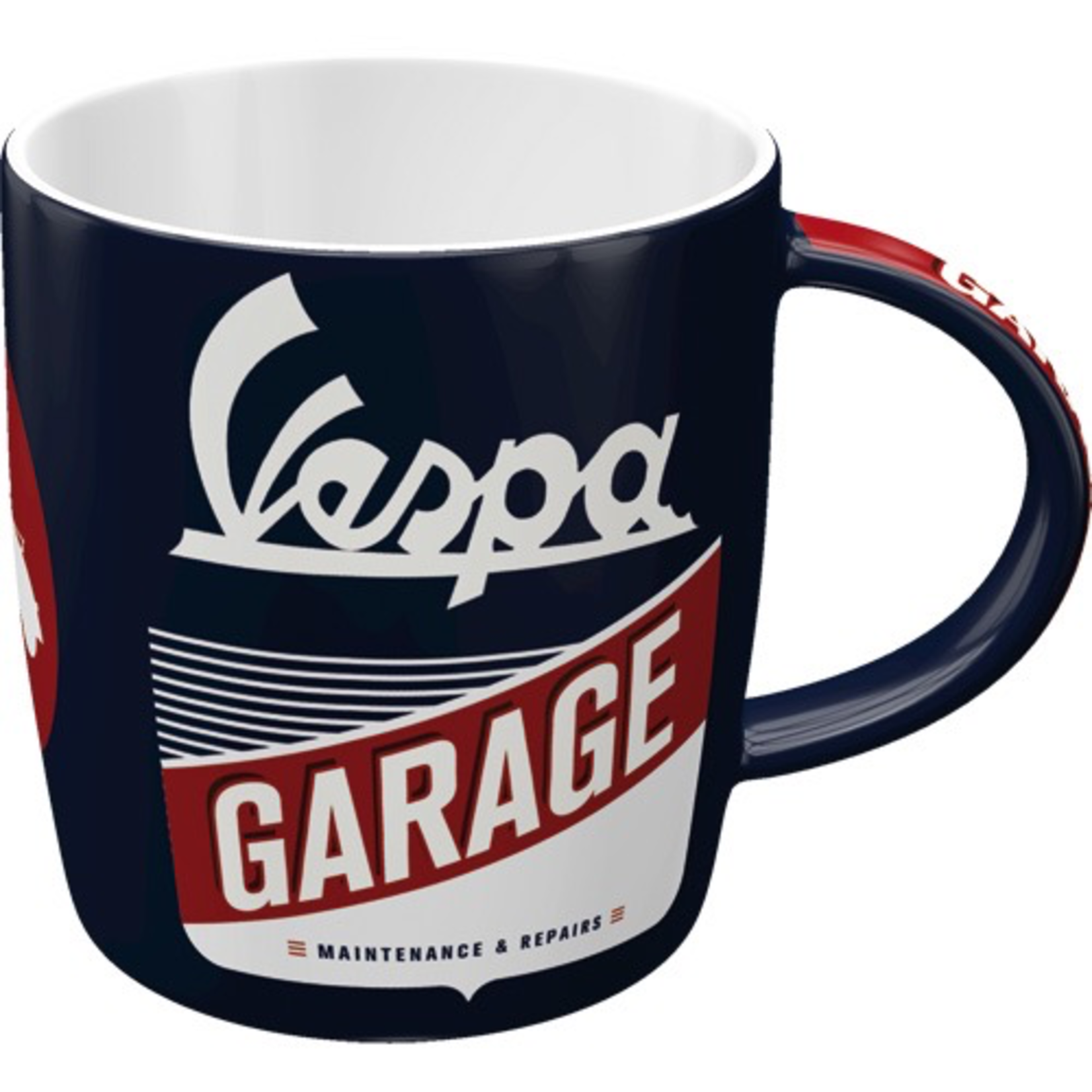 Lifestyle Mug, Vespa Garage Blue/White/Red Ceramic