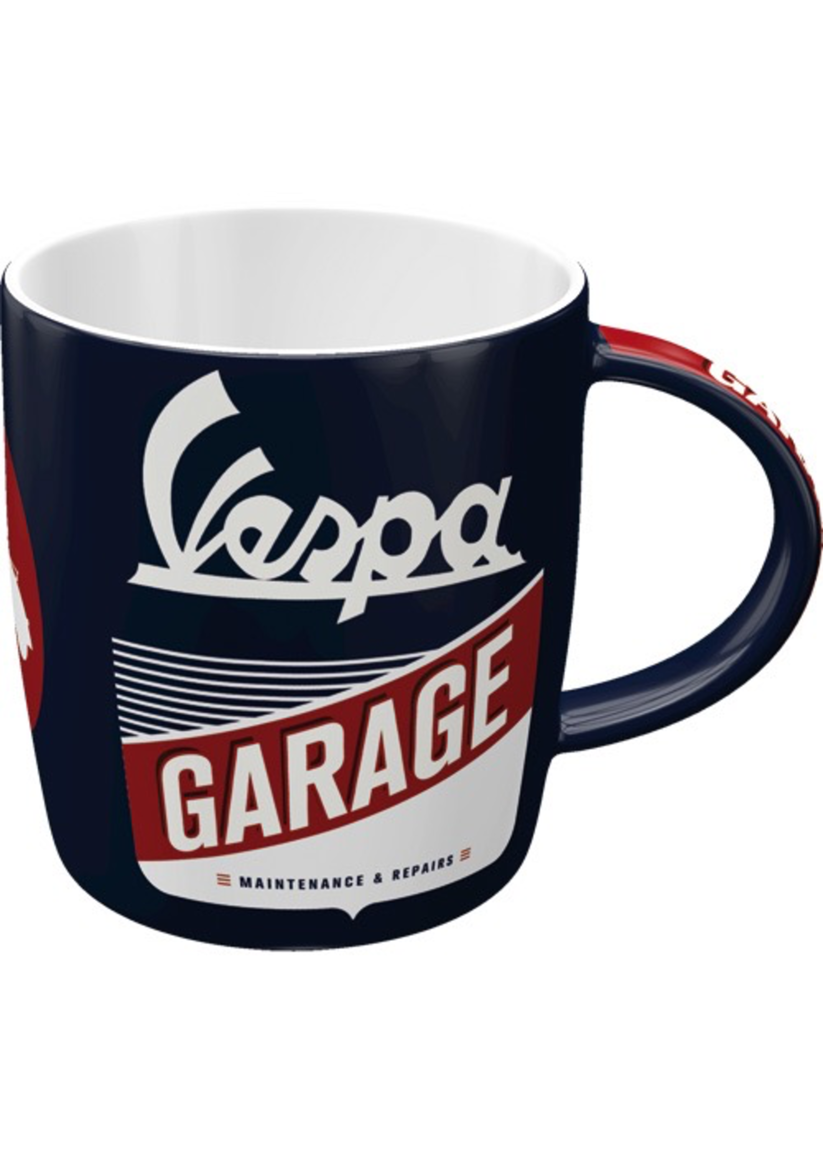 Lifestyle Mug, Vespa Garage Blue/White/Red Ceramic