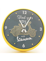 Lifestyle Clock, “Find your way with Vespa” 10” Dia Yellow