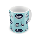 Lifestyle Mug, Blue Vespa/Logo Ceramic