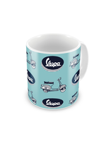 Lifestyle Mug, Blue Vespa/Logo Ceramic
