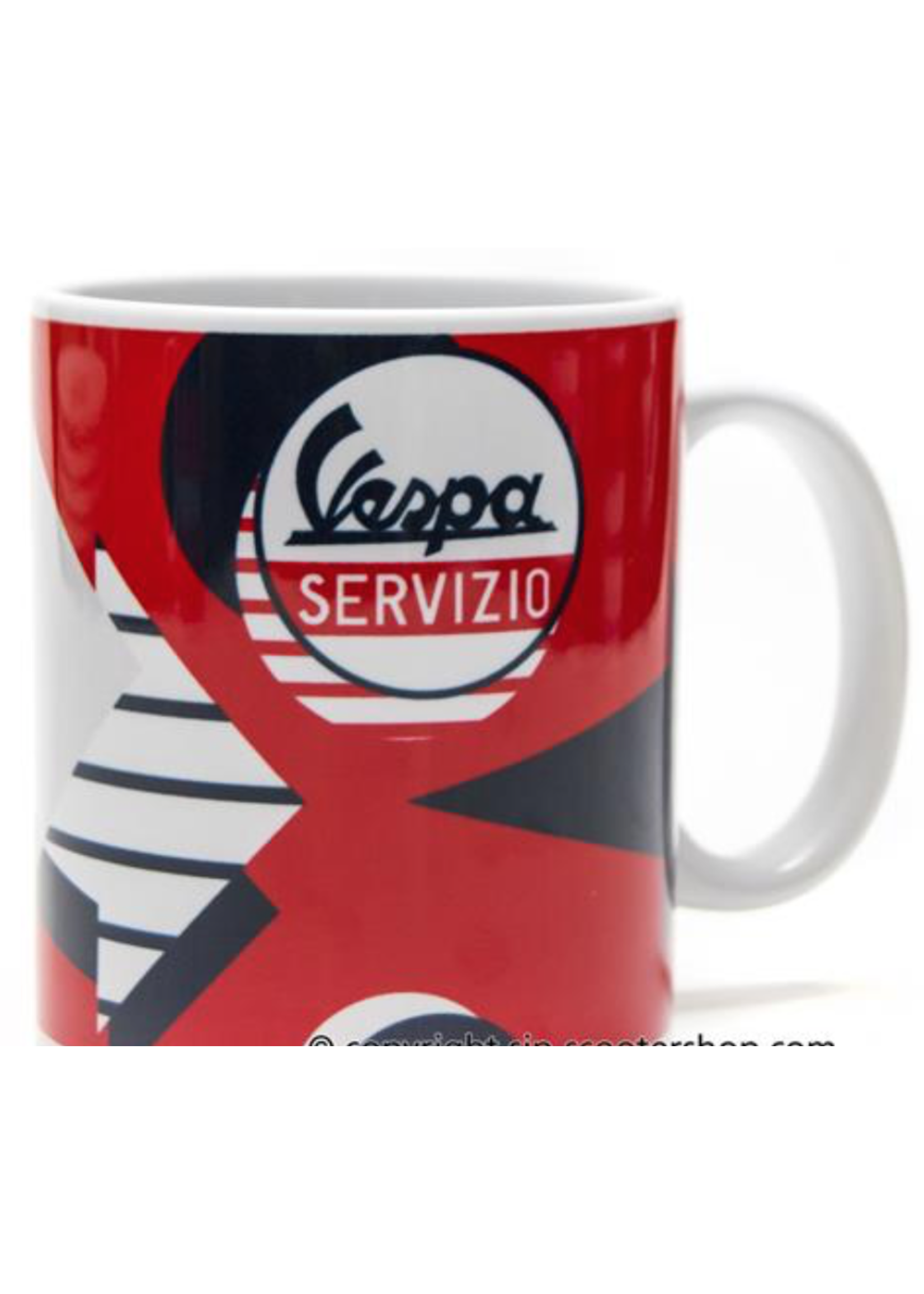 Lifestyle Mug, “Vespa Servizio” Red/Blue