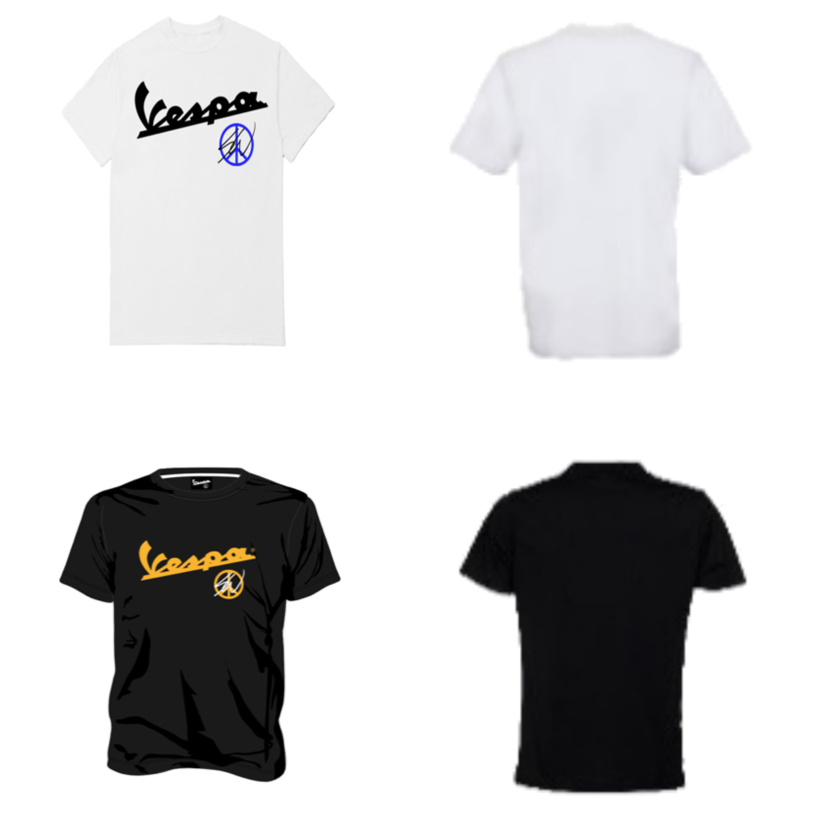 Apparel T-Shirt, Sean Wotherspoon Vespa Peace Sign (Black or White)
