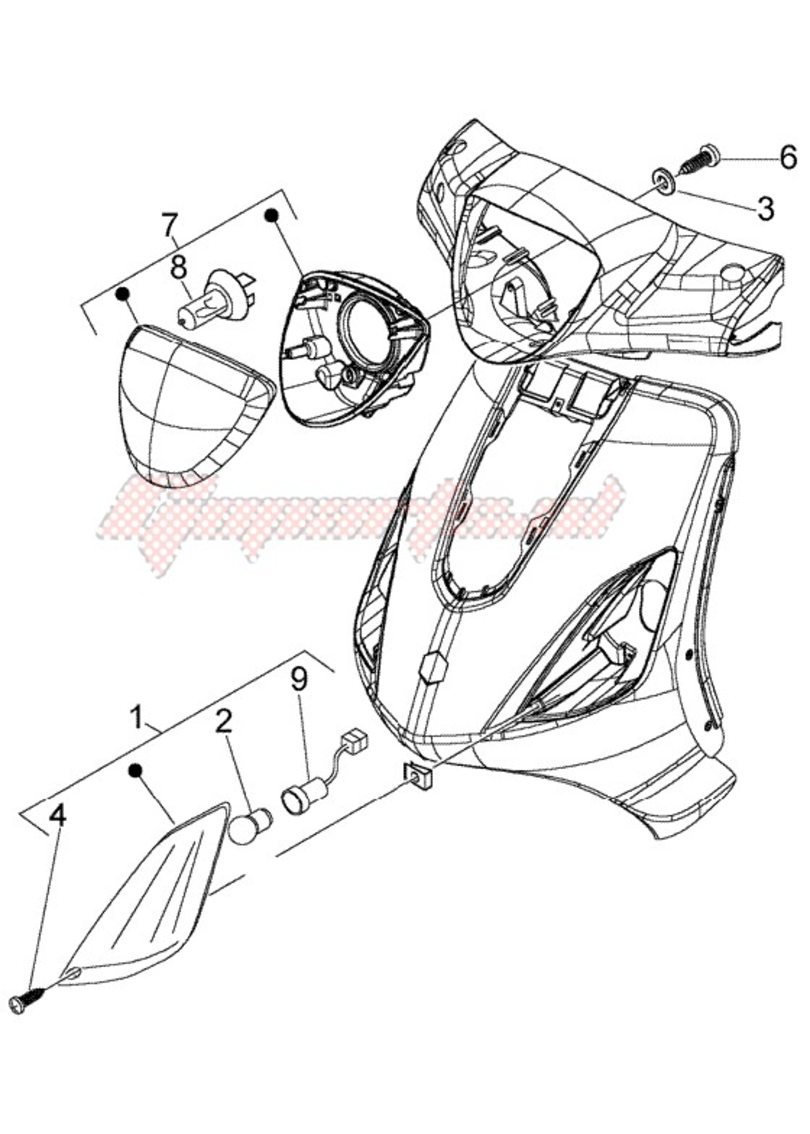 Parts Signal Lamp, RH Front Piaggio Fly (2006-2012)