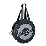 Lifestyle Shoulder Bag, Black Vespa Wheel Shape