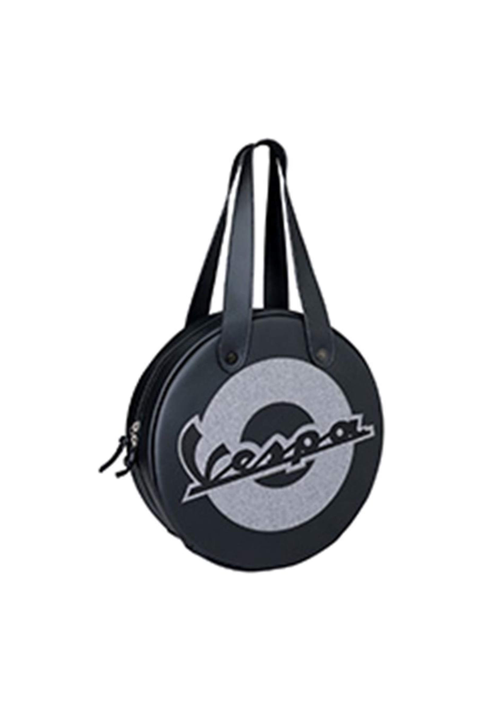 Lifestyle Shoulder Bag, Black Vespa Wheel Shape
