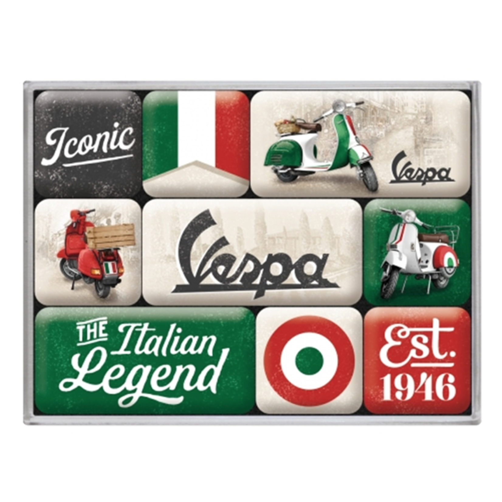 Magnet Set, Vespa Italian Legend 9pc