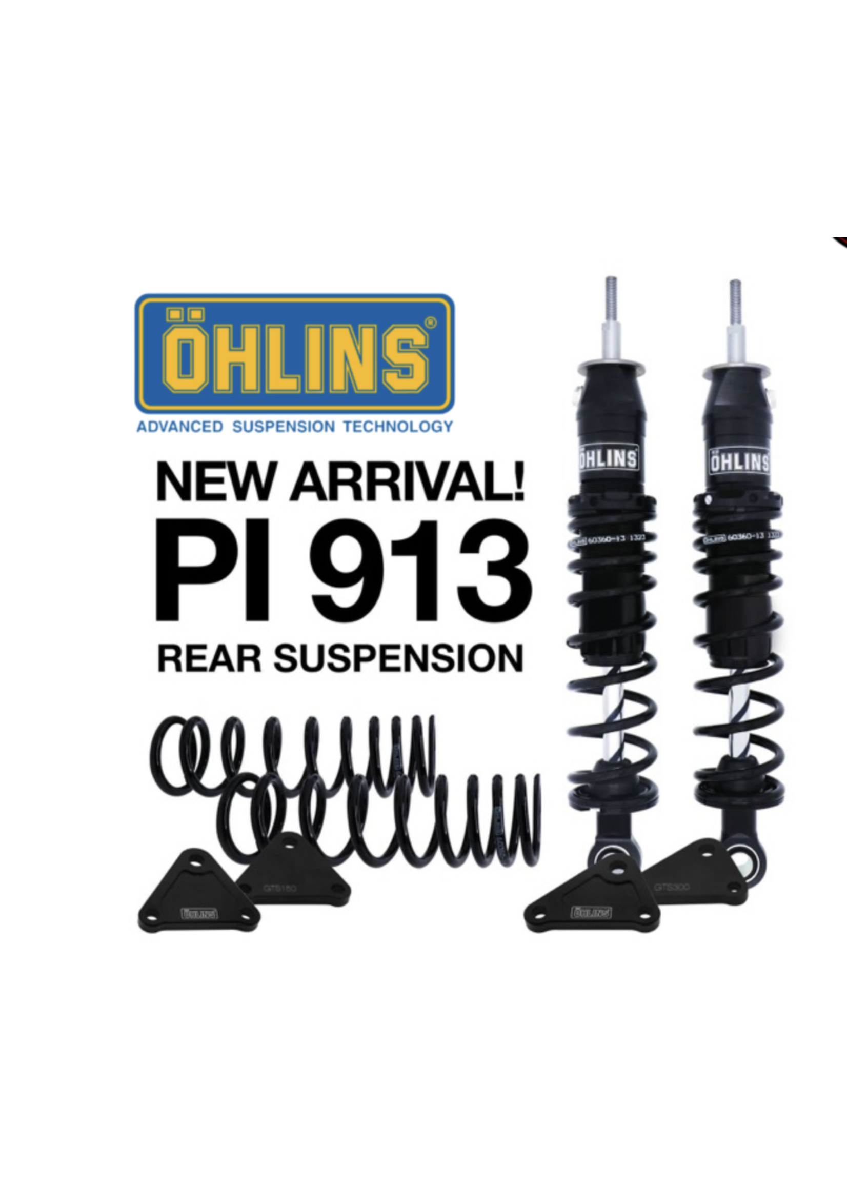 Shock, OHLINS Rear GTS300- GTS310 Black 2 Spring