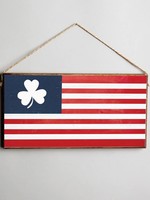 Rustic Marlin Shamrock US Flag Hanging Sign