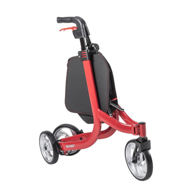 Drive Medical Drive Nitro 3-Wheel Walker, Red