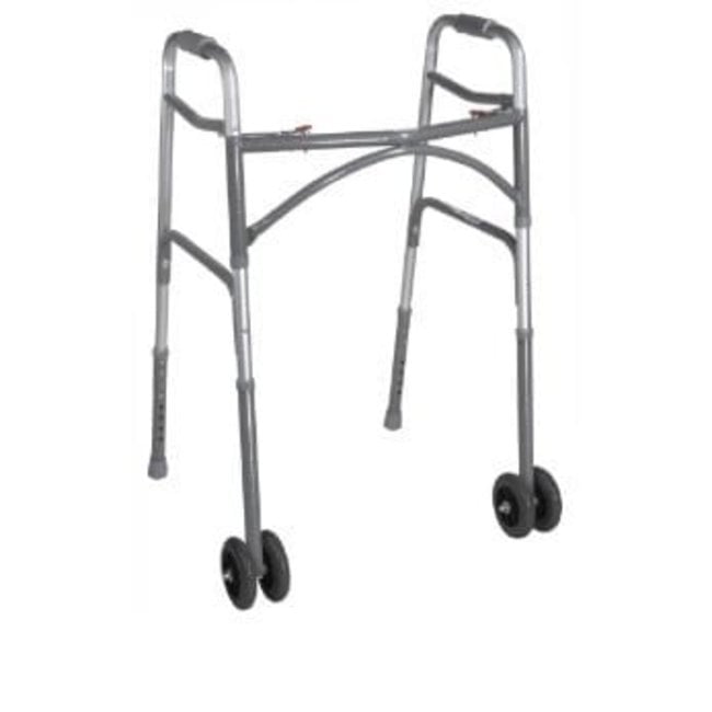 Drive Medical Heavy Duty Wide Front Wheel Walker with Dual 5" wheels