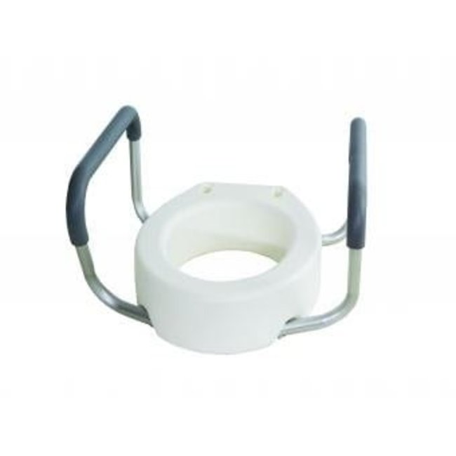 AZ MediQuip Toilet Seat Riser with Safety Rails, 3in Rise, Bolt in