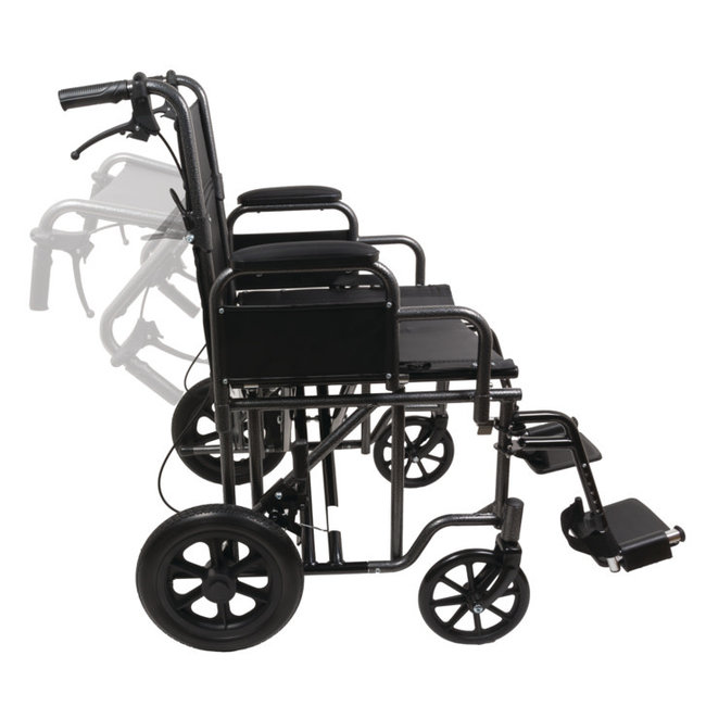 ProBasics Heavy Duty Transport Chair with 22" seat width