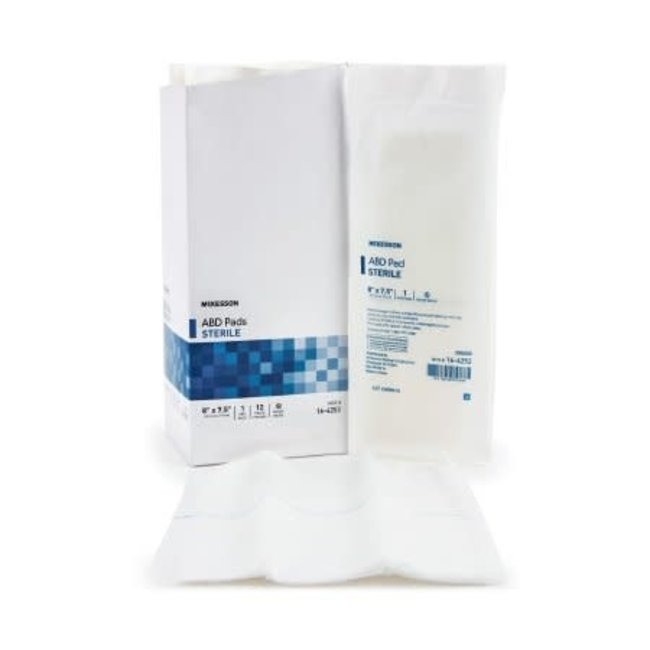 Abdominal Pad McKesson NonWoven / Cellulose Sterile