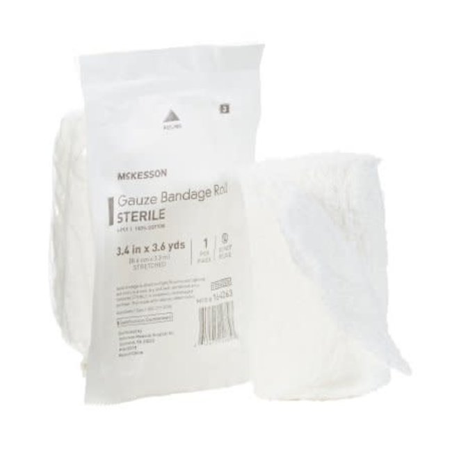 McKesson Fluff Bandage Roll Cotton Gauze 6-Ply Roll Sterile