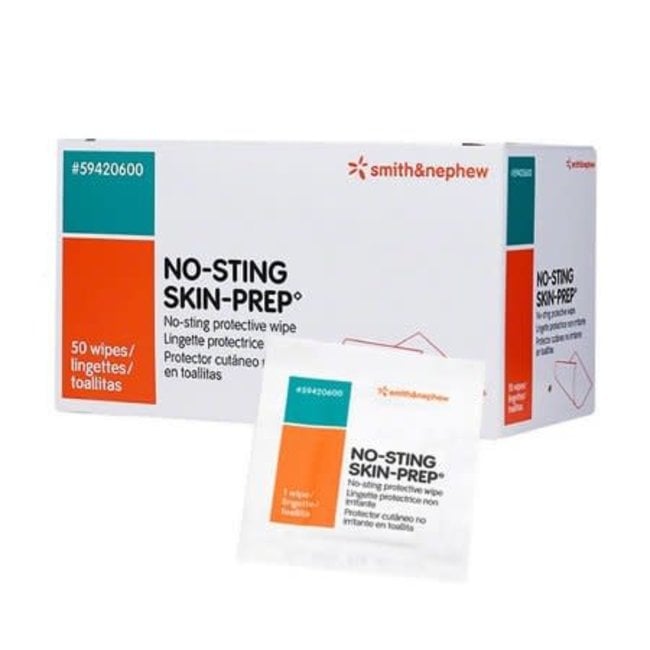No-Sting Skin-Prep pad, box of 50 packets