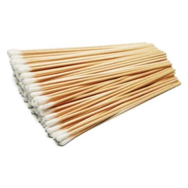 Swabstick / Applicator Cotton Tip Wood Shaft  6 Inch  Sterile 1 Pack of 100