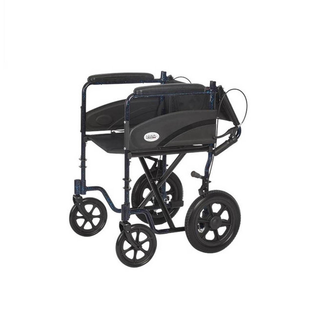 AZ MediQuip Deluxe Transport Chair with 12 Inch rear wheels
