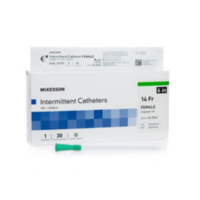 McKesson Female Urethral Catheter Straight Tip, 6 inch