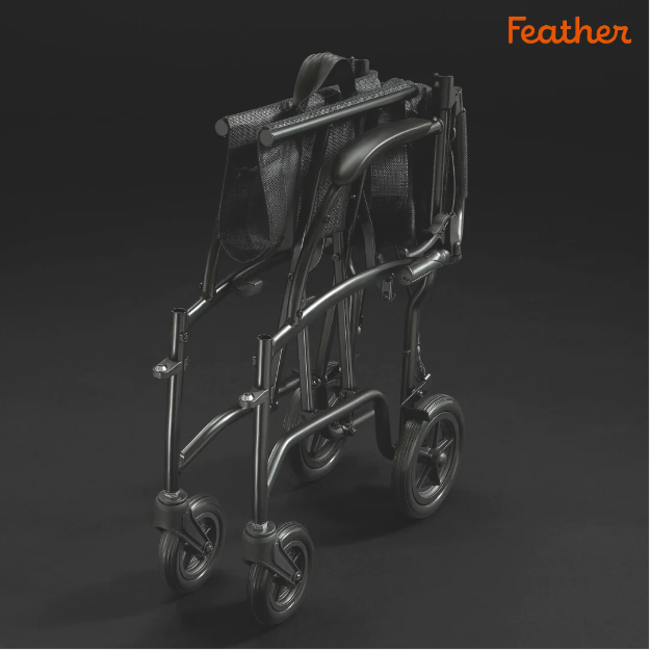 Feather Mobility Feather Transport Chair 18" w/ Handbrakes