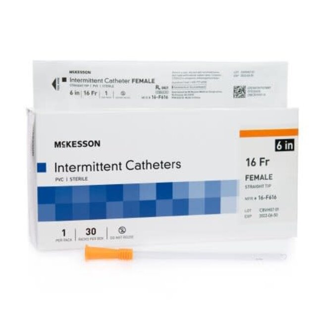 McKesson Female Urethral Catheter Straight Tip, 6 inch