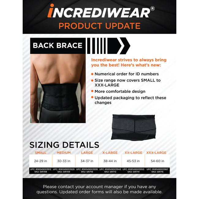 Incrediwear Back Brace (New)