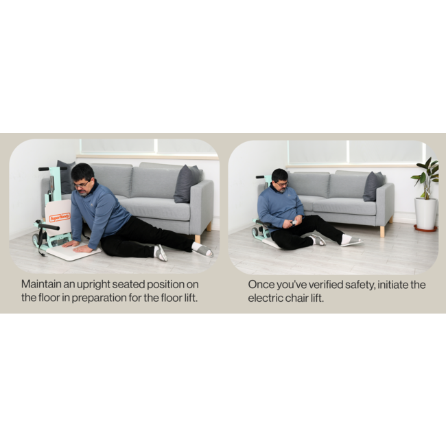 SuperHandy GoRise FC Electric Floor to Chair Transfer Assistance, 400Lbs Weight Limit