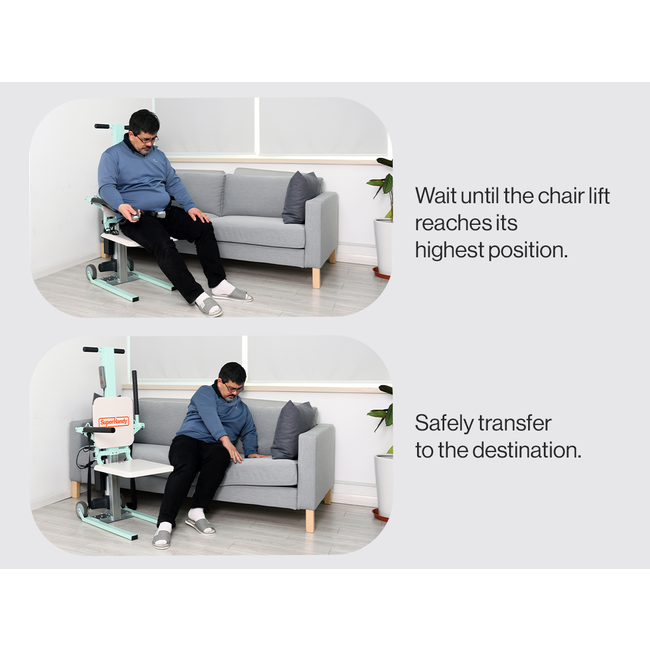 SuperHandy GoRise FC Electric Floor to Chair Transfer Assistance, 400Lbs Weight Limit