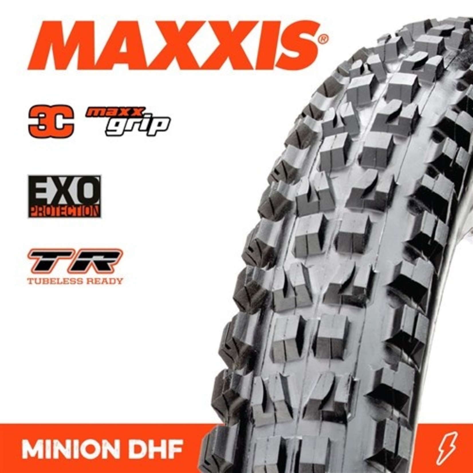 Maxxis Maxxis, Tyre Minion DHF 29x2.50WT 3C Grip EXO TR 60TPI Black