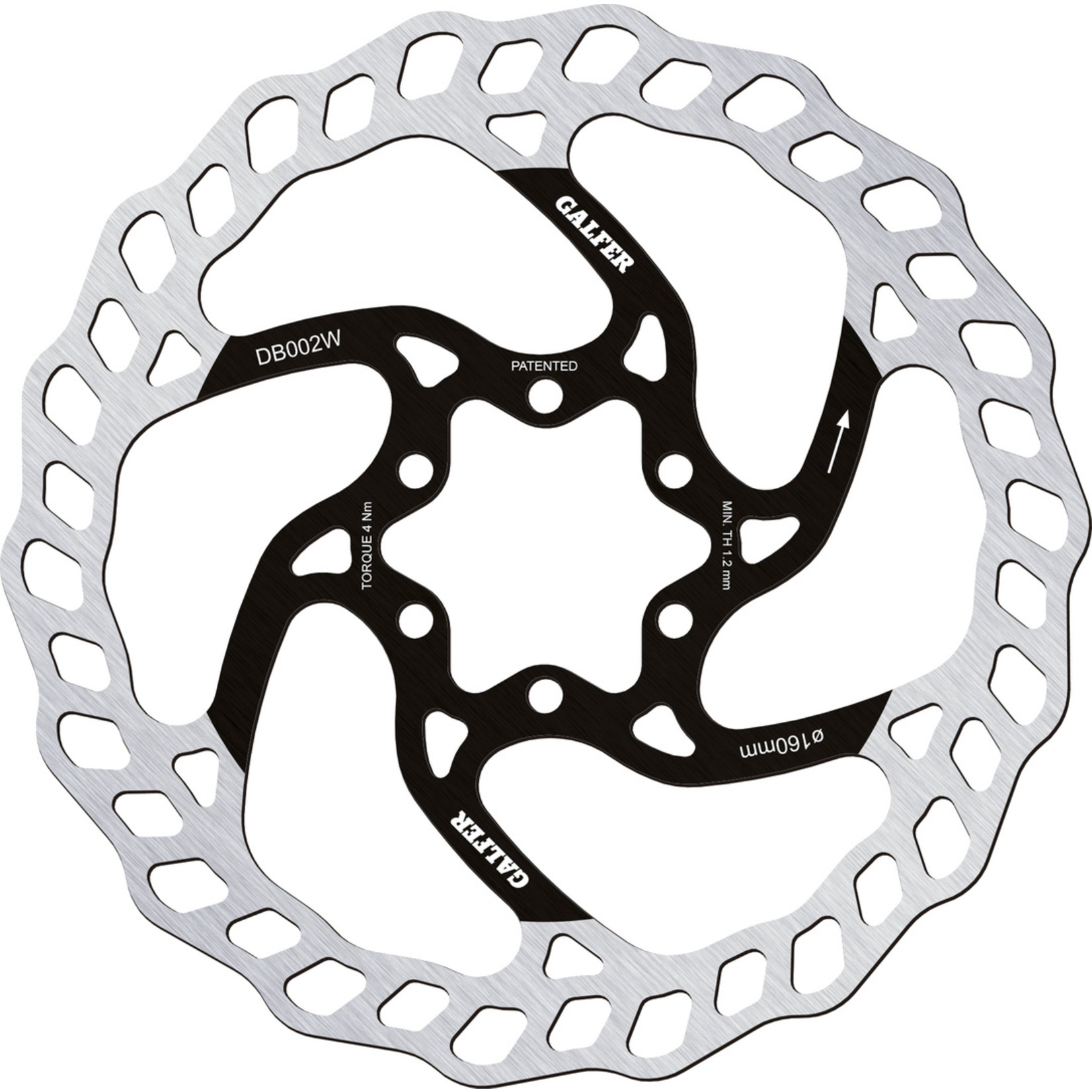 Galfer Bike Galfer Bike, Disc Rotor Wave 6 Bolt 1.8mm