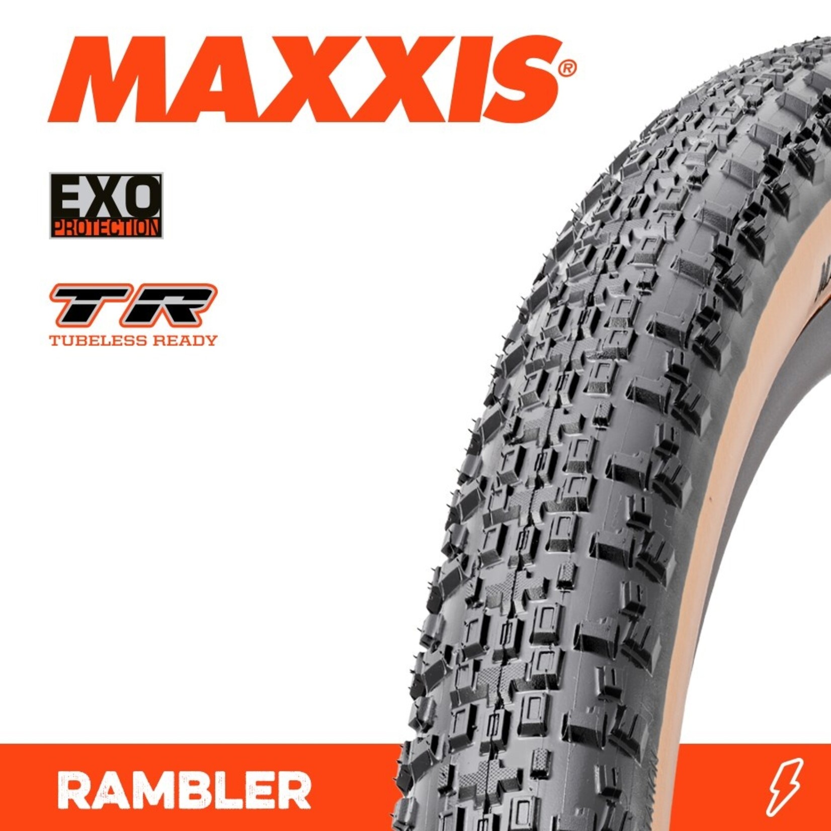 Maxxis Maxxis, Tyre Rambler 700x50c Exo TR 60TPI Tanwall