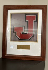 Spirit Item Varsity letter display frame with engraved plate