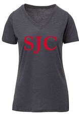 MV Sports MVS01001W20470 Vera Ringspun Slub V-neck S/S Tee