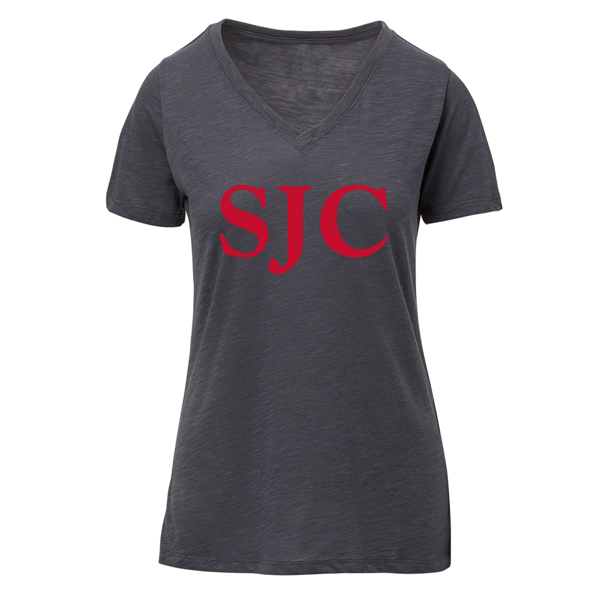 MV Sports MVS01001W20470 Vera Ringspun Slub V-neck S/S Tee