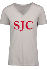MV Sports MVS01001W20470 Vera Ringspun Slub V-neck S/S Tee