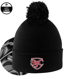 LogoFit OGO06002 4018 Monroe Satin Lined Knit Pom Beanie