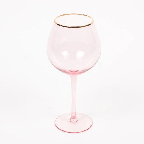 8 Oak Lane Pink Wine Glass