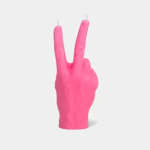 Pink Peace Sign Candle