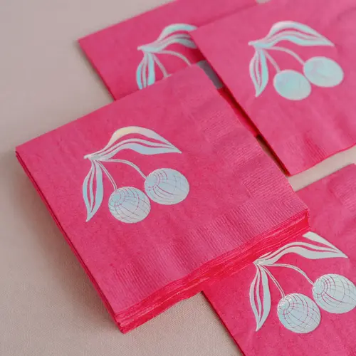 One & Only Paper Pink Disco Cherry Cocktail Napkins