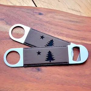 Old Maine Flag Leather Bottle Opener