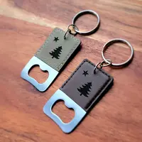 Gem Lounge Jewlery Old Maine Flag Leather Bottle Opener Keychain