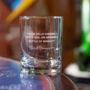 Ernest Hemingway Pretty Girl Quote Rocks Glass