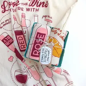 Rosé & Cheese Board Tea Towel Set