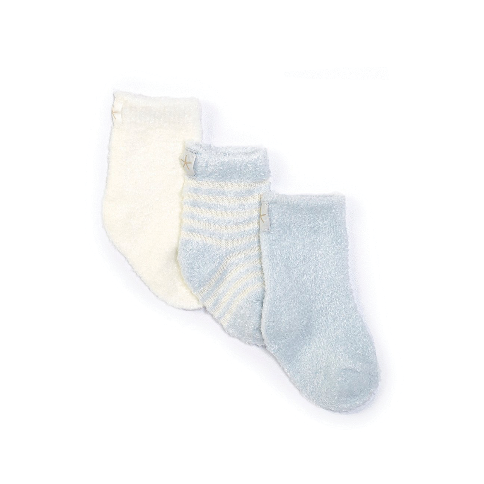 Barefoot Dreams CCL Infant Socks, Blue, 3 Pack