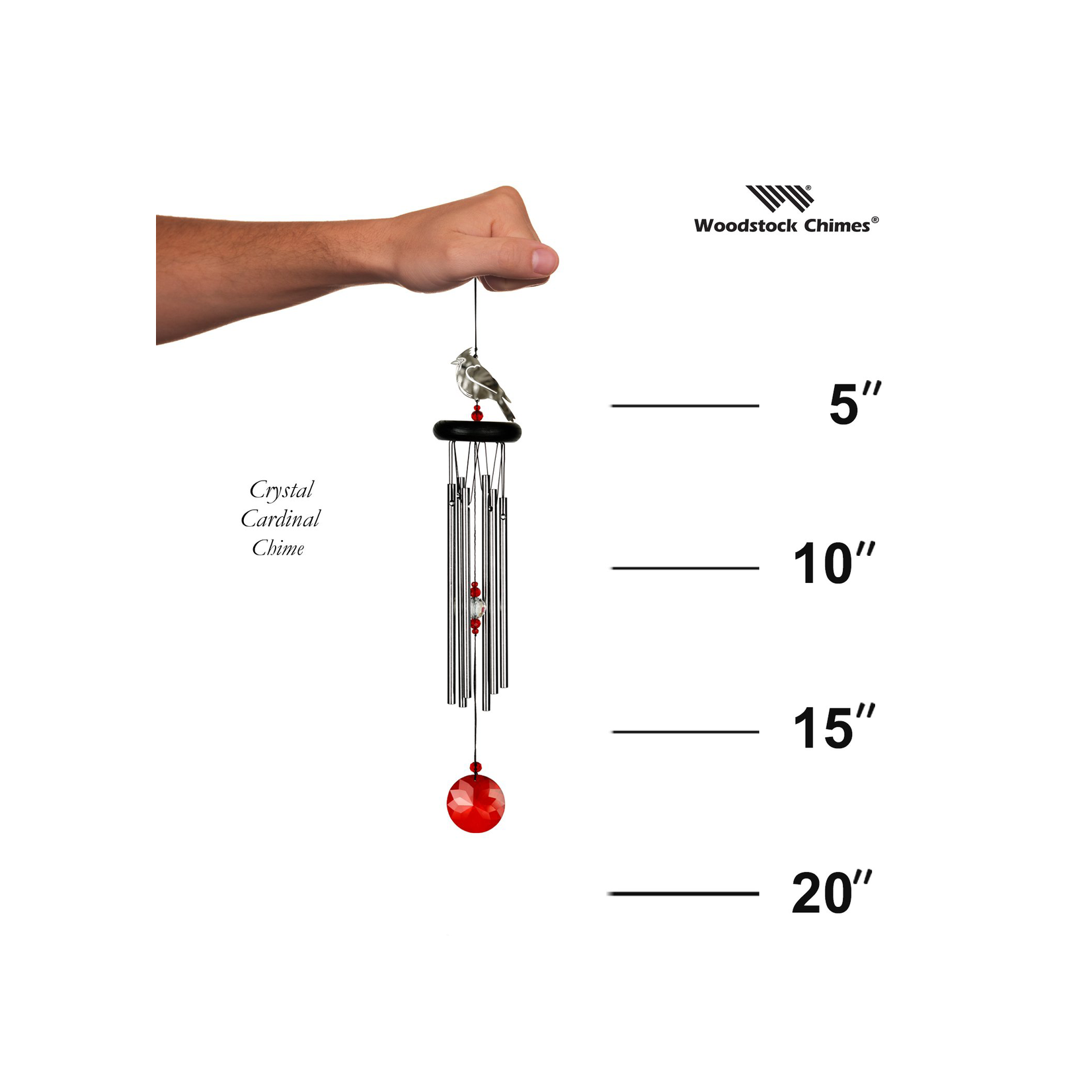 Woodstock Chimes Crystal Chime, Cardinal